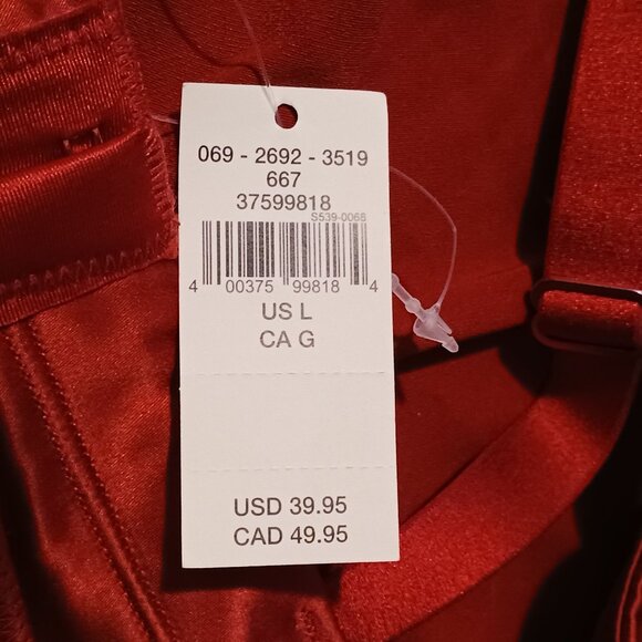 NEW Aerie Satin Stretch Bandeau in Sundried/Red‎ Size L - Picture 8 of 10